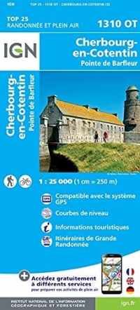 Cherbourg-en-Cotentin, Pointe de Barfleur : 1/25 000
