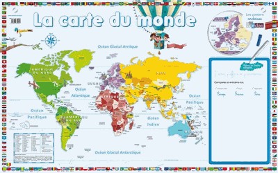 Poster-ardoise - La carte du monde