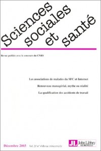 Revue sciences sociales et santé, volume 21, numéro 4