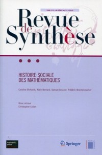 Histoire sociale des mathématiques - Tome 131 - 6e série - n°4 - 2010