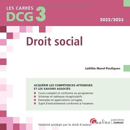 DCG 3 - Droit social: Cours et applications corrigées
