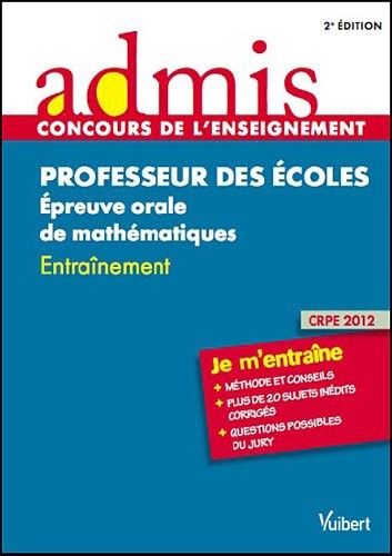 CRPE Epreuve orale de maths - Oral - Admis - je m'entraine
