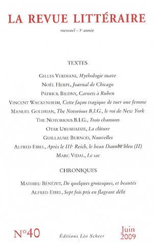 La Revue littéraire, N° 40 :