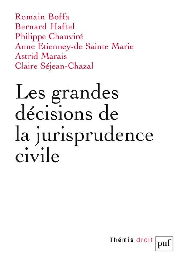 Droit civil. Les grandes décisions de la jurisprudence