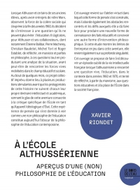 A l’école althussérienne: Aperçus d’une (non) philosophie de l’éducation