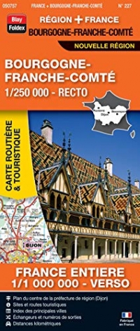 Bourgogne-Franche-Comté, 1/250 000, recto : France entière, 1/1 000 000, verso
