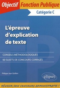l'Épreuve d'Explication de Texte Catégorie C