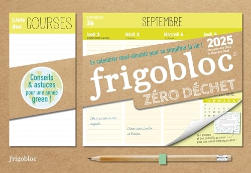 Mini Frigobloc Hebdomadaire 2025 Zéro déchet (de sept. 2024 à déc. 2025)