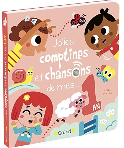 Jolies comptines et chansons de mes 1 an – Livre sonore et d'éveil avec 6 puces sonores – Bébé dès 1 an