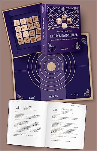 Les Dés divinatoires - 16 dés gravés, 1 livre & 1 plateau de tirages - Coffret