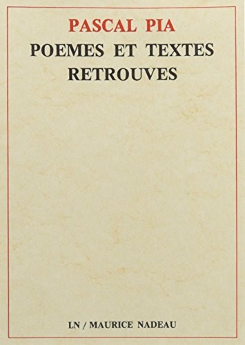 Poèmes et textes retrouvés