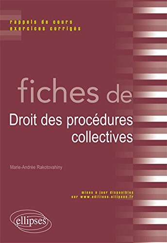 Fiches de Droit des Procédures Collectives