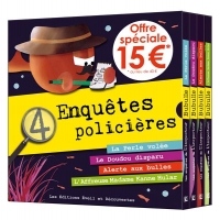 4 enquêtes policières : Coffret en 4 volumes : La perle volée ; Le doudou disparu ; Alerte aux bulles ; L'affreuse Madame Kanne Hular