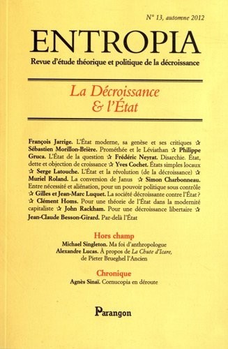 Entropia, N° 13, autonme 2012 : La décroissance et l'Etat