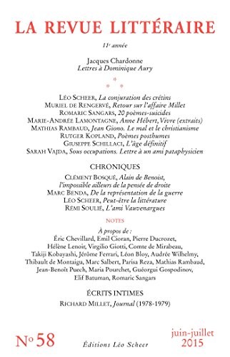la Revue littéraire n° 58 (juin-juillet 2015)