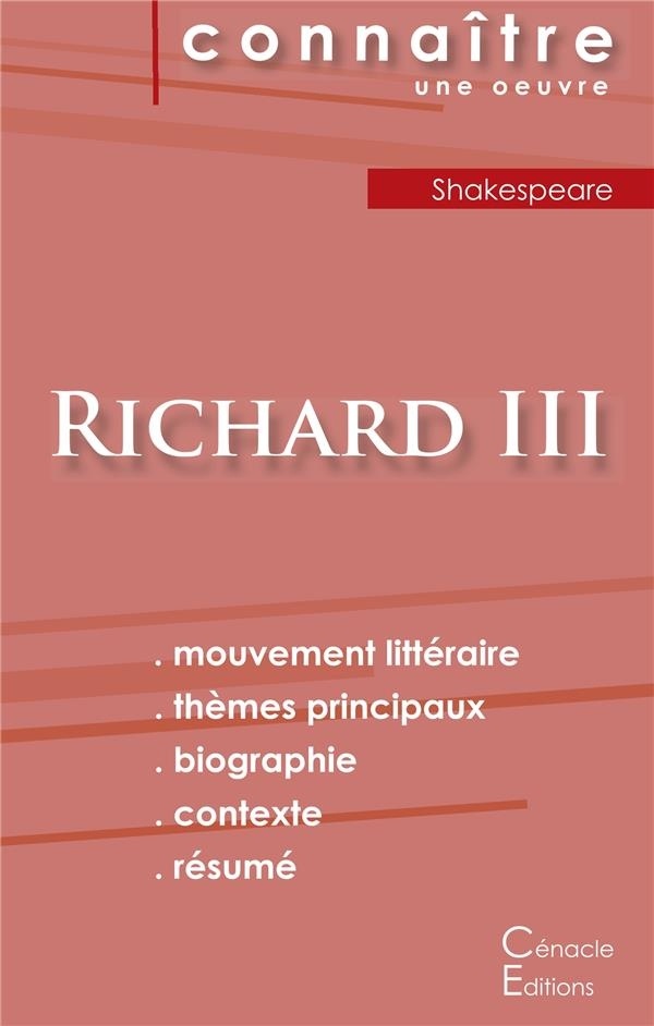 Fiche de lecture richard III de shakespeare analyse litteraire de reference et r