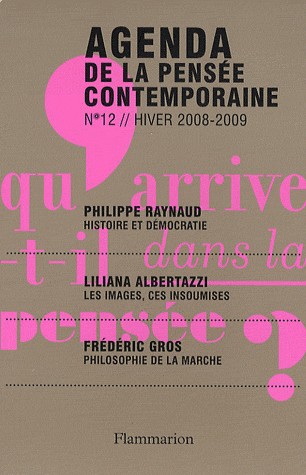Agenda de la pensée contemporaine, N° 12, Hiver 2008-20 :