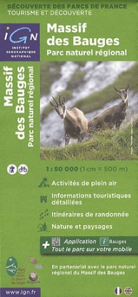 Découverte des parcs de France, n° 83308 : Massif des Bauges, 1:50 000