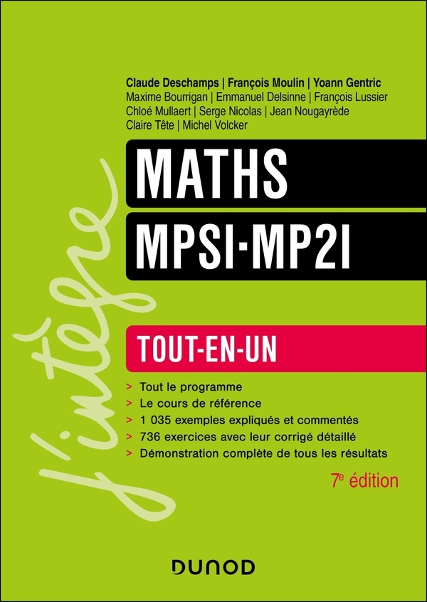 Maths MPSI-MP2I - 7e éd.: Tout-en-un