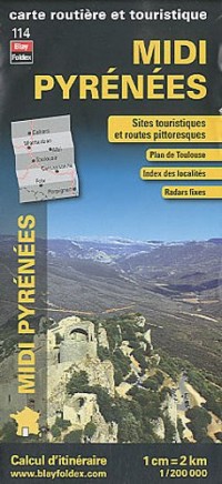 Midi Pyrénées, carte régionale, routière et touristique