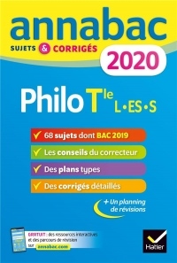 Annales Annabac 2020 Philosophie Tle L, ES, S: sujets et corrigés du bac Terminale séries générales