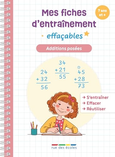 Mes fiches d'entraînement effaçables - Additions posées: S'entraîner, effacer, et réutiliser !