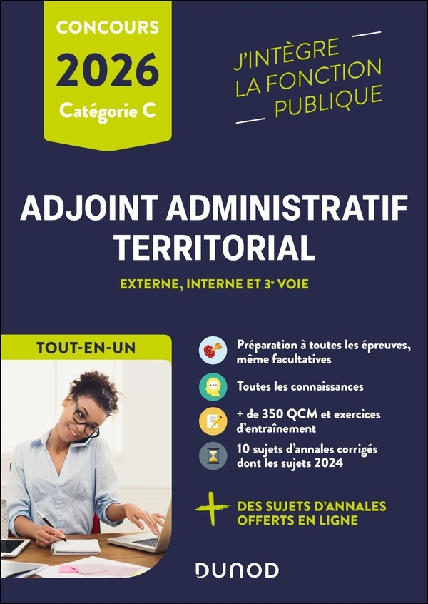 Concours Adjoint administratif territorial - 2026: Tout-en-un - Externe, interne et 3e voie