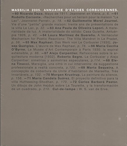 Massilia 2005. Annuaire d'Études Corbuseennes