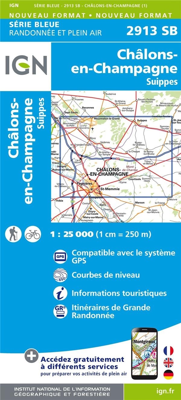 Châlons-en-Champagne, Suippes : 1/25 000