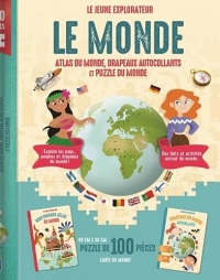 Coffret le monde jeune explorateur atlas drapeaux puzzles