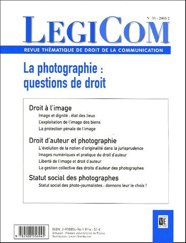 Legicom, N° 34-2005/2 : La photographie : Questions de droit