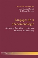 Langages de la phénoménologie: Expression, description et rhétorique, de Husserl à Blumenberg