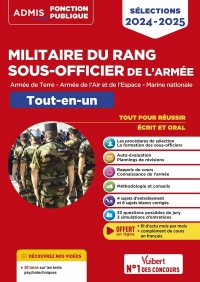 Sélections Militaire du rang - Sous-officier de l’armée 2024-2025 - Tout-en-un: Armée de Terre, armée de l’Air et de l’Espace, Marine nationale