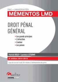 Mémentos LMD - Droit pénal général 2014-2015, 9ème édition