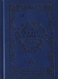 Saint Coran Bilingue - Poche - Couverture Daim Bleu Nuit