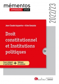 Droit constitutionnel et Institutions politiques, 25ème édition