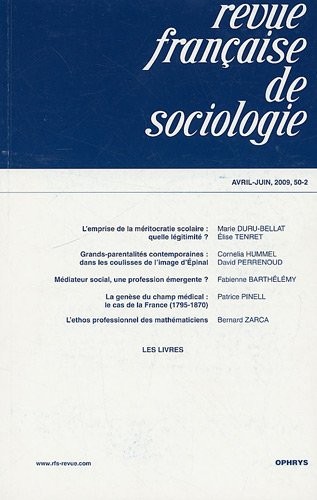 Revue française de sociologie, N° 50-2, Avril-Juin :