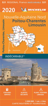 Carte Michelin Poitou-Charentes-Limousin 2020