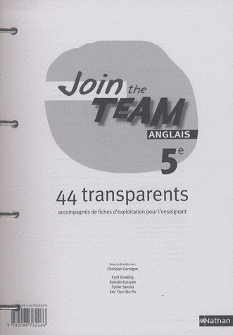 Join the Team 5e Anglais 44 Transparents