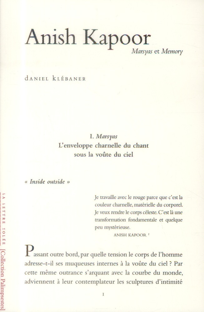 Anish Kapoor : Marsyas et Memory