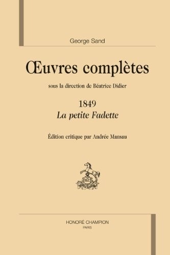 Oeuvres complètes 1849 La Petite Fadette