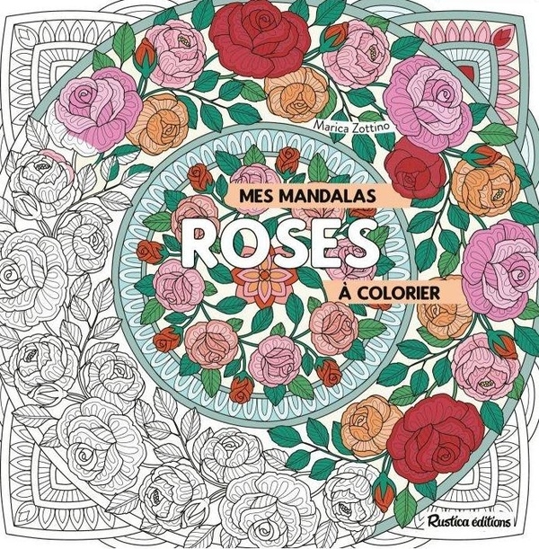 Mes mandalas Roses à colorier