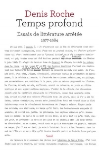 Temps profond - Essais de littérature arrêtée 1977-1984