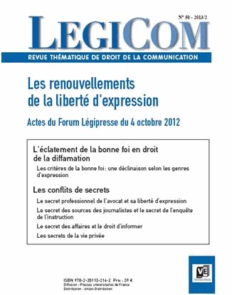 Légicom N°50. Les renouvellements de la liberté d'expression.