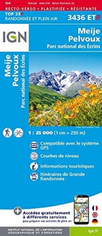 Meije, Pelvoux, Parc national des Ecrins : 1/25 000